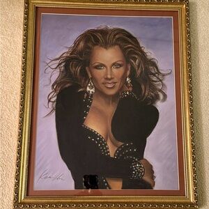 Vanessa Williams pastel painting Vintage early 90s artist signed framed stunning